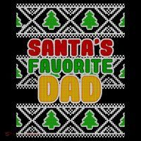 Santa's Favorite Dad Ugly Sweater USA-Made Doggie Bandana thumb 2