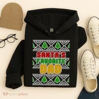 Santa's Favorite Dad Ugly Sweater Hoodie thumb 4