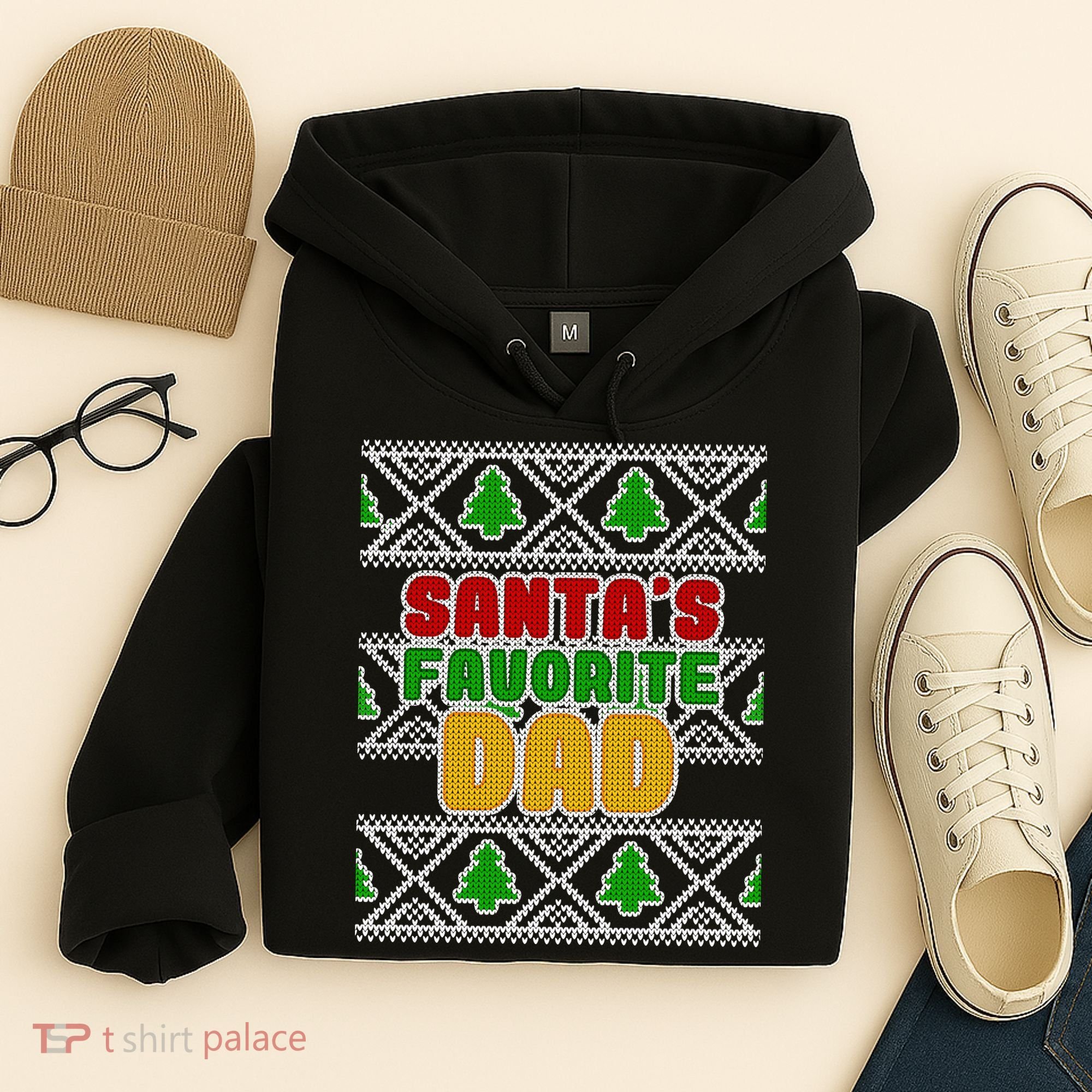 Santa's Favorite Dad Ugly Sweater Hoodie