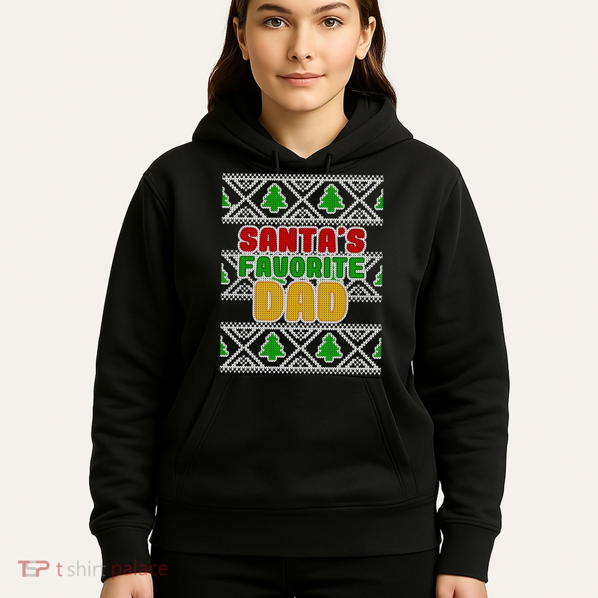 Santa's Favorite Dad Ugly Sweater Hoodie