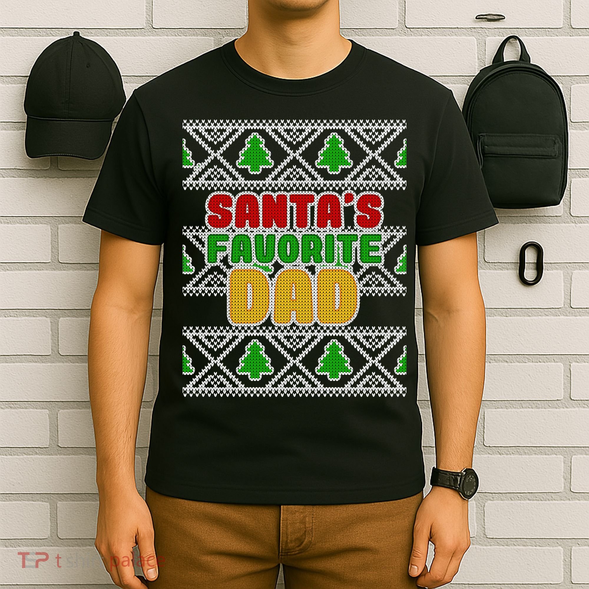 Santa's Favorite Dad Ugly Sweater T-Shirt