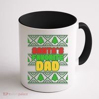 Santa's Favorite Dad Ugly Sweater Coffee Mug thumb 1