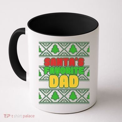 Santa's Favorite Dad Ugly Sweater Coffee Mug