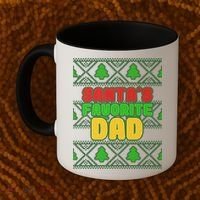 Santa's Favorite Dad Ugly Sweater Coffee Mug thumb 2