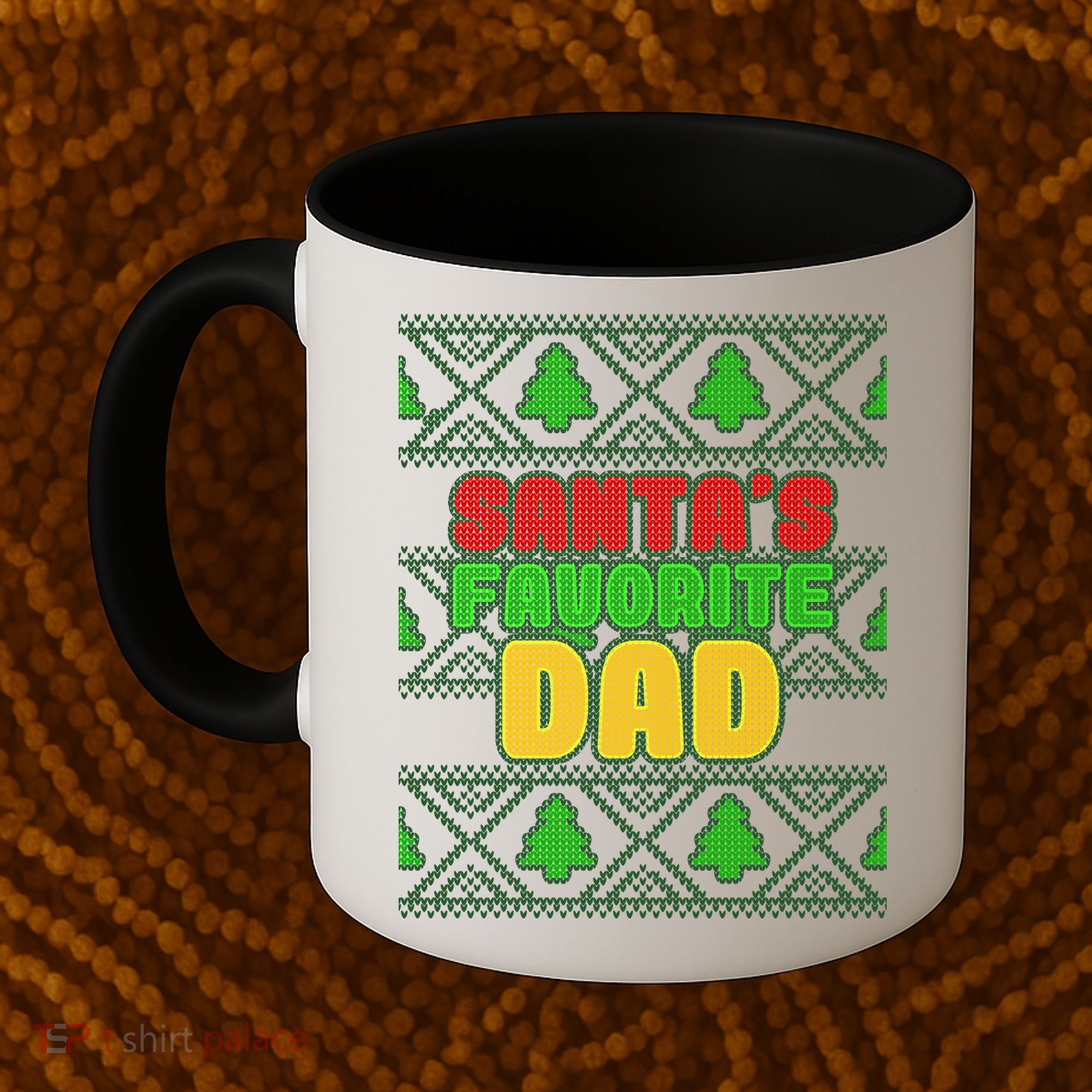 Santa's Favorite Dad Ugly Sweater Coffee Mug
