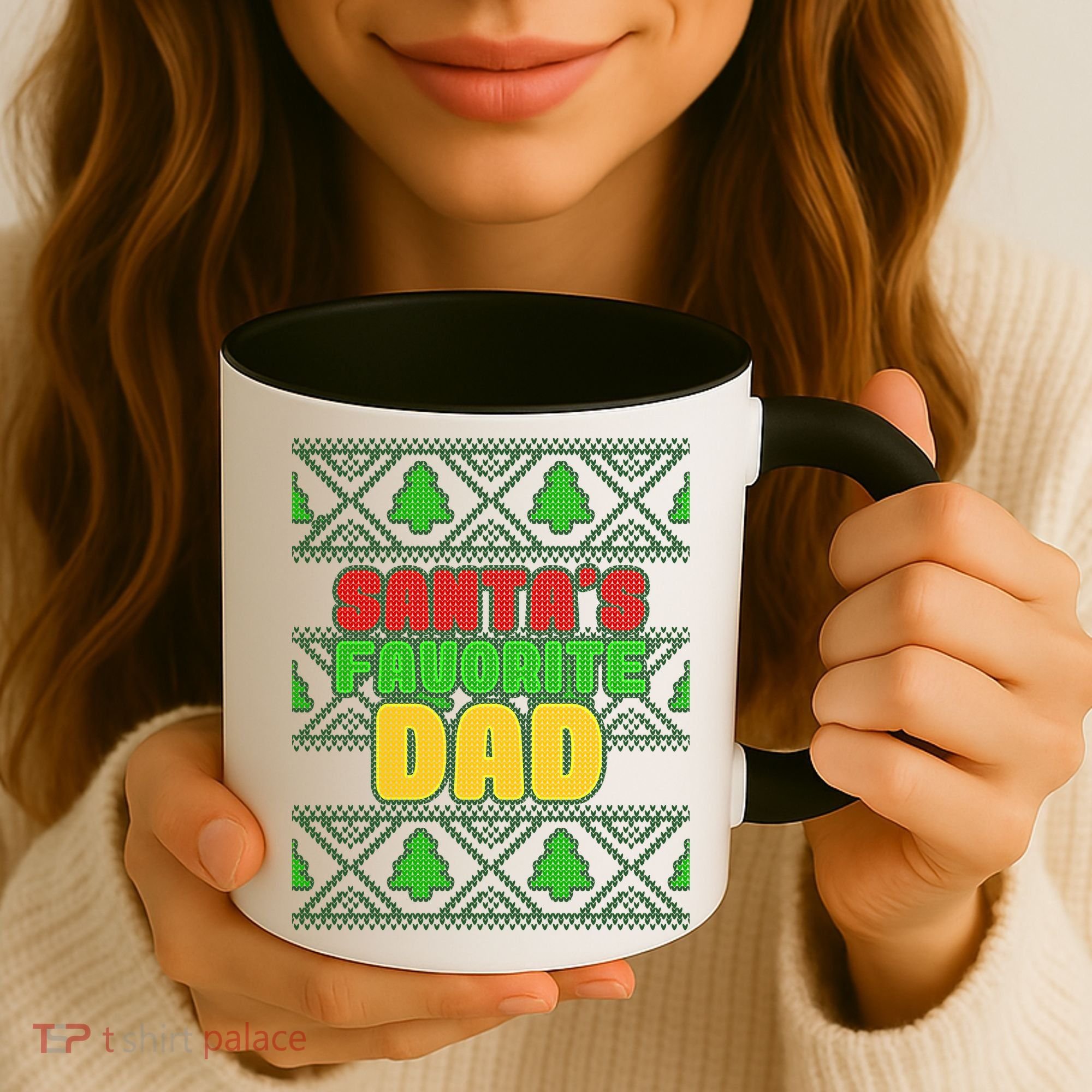 Santa's Favorite Dad Ugly Sweater Coffee Mug