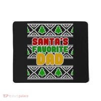 Santa's Favorite Dad Ugly Sweater Mousepad thumb 0