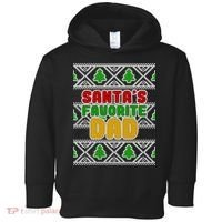Santa's Favorite Dad Ugly Sweater Toddler Hoodie thumb 0