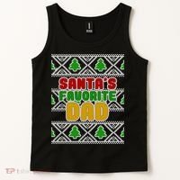 Santa's Favorite Dad Ugly Sweater Tank Top thumb 2