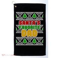 Santa's Favorite Dad Ugly Sweater Golf Towel thumb 0