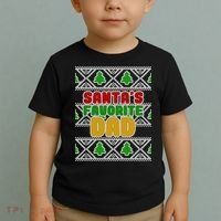 Santa's Favorite Dad Ugly Sweater Toddler T-Shirt thumb 2