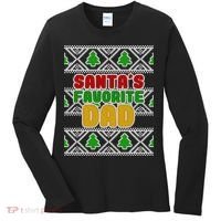 Santa's Favorite Dad Ugly Sweater Women's Long Sleeve Shirt thumb 0