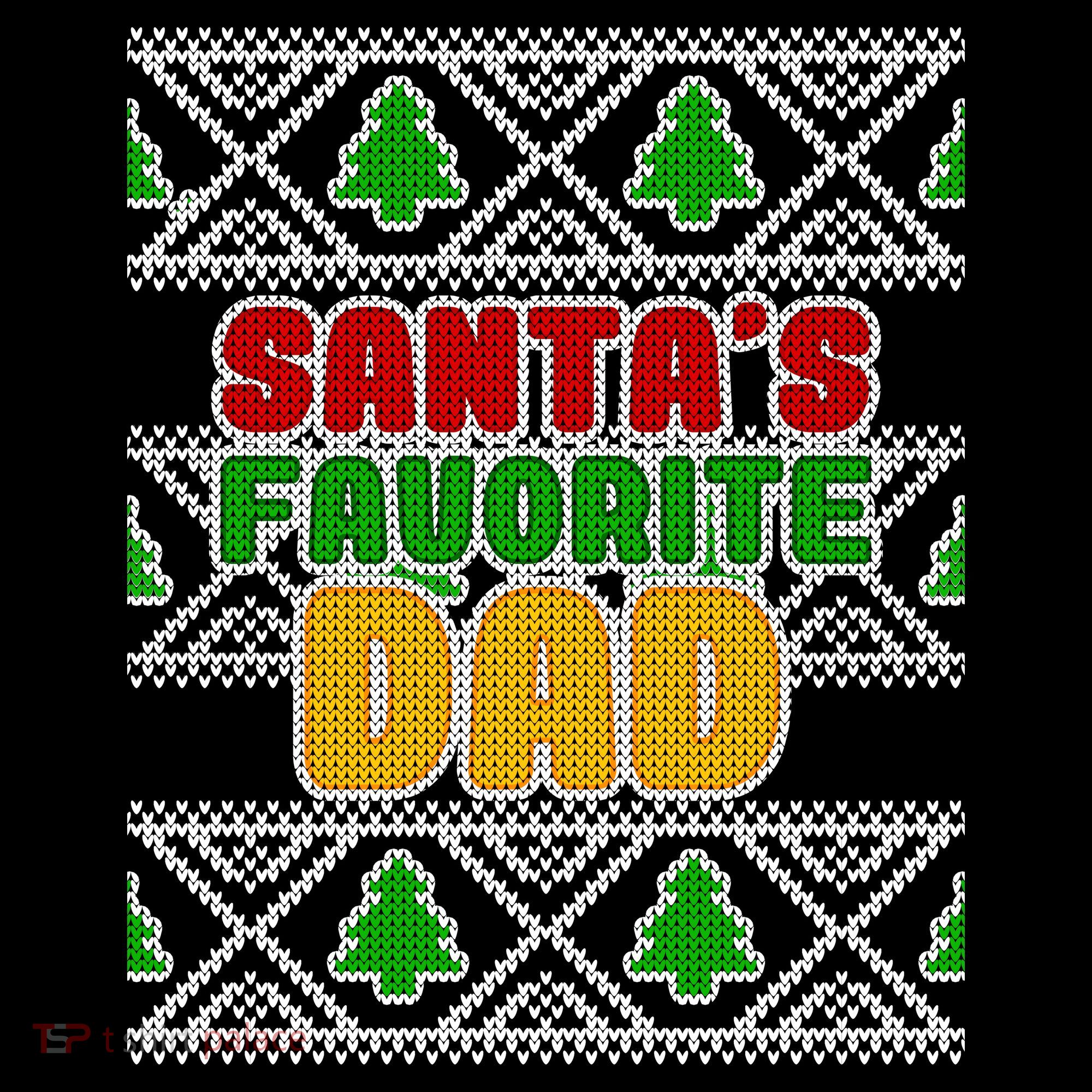 Santa's Favorite Dad Ugly Sweater Kids Hoodie