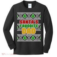 Santa's Favorite Dad Ugly Sweater Kids Long Sleeve Shirt thumb 0