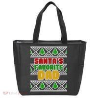 Santa's Favorite Dad Ugly Sweater Tote Bag thumb 0