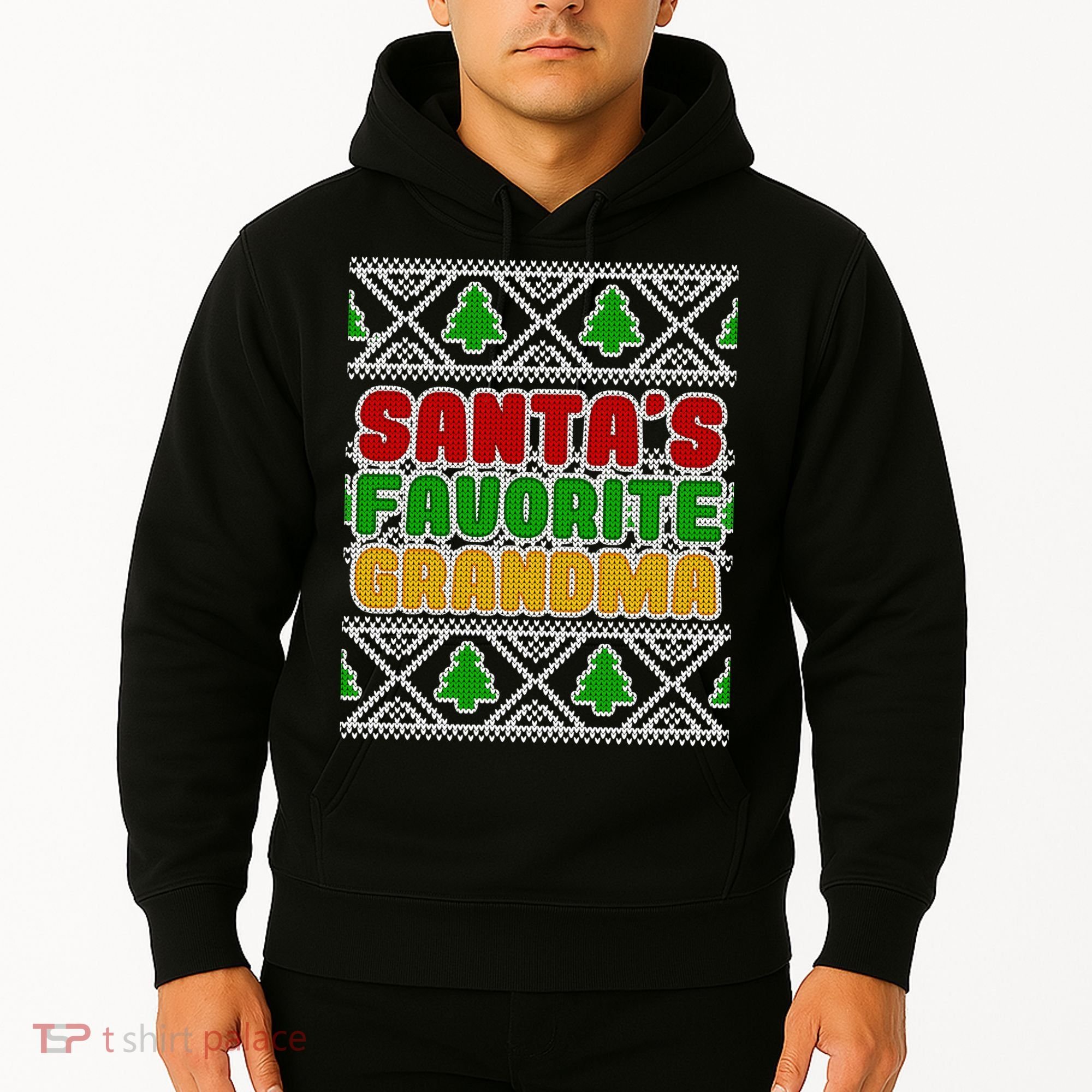 Santa's Favorite Grandma Ugly Sweater Hoodie