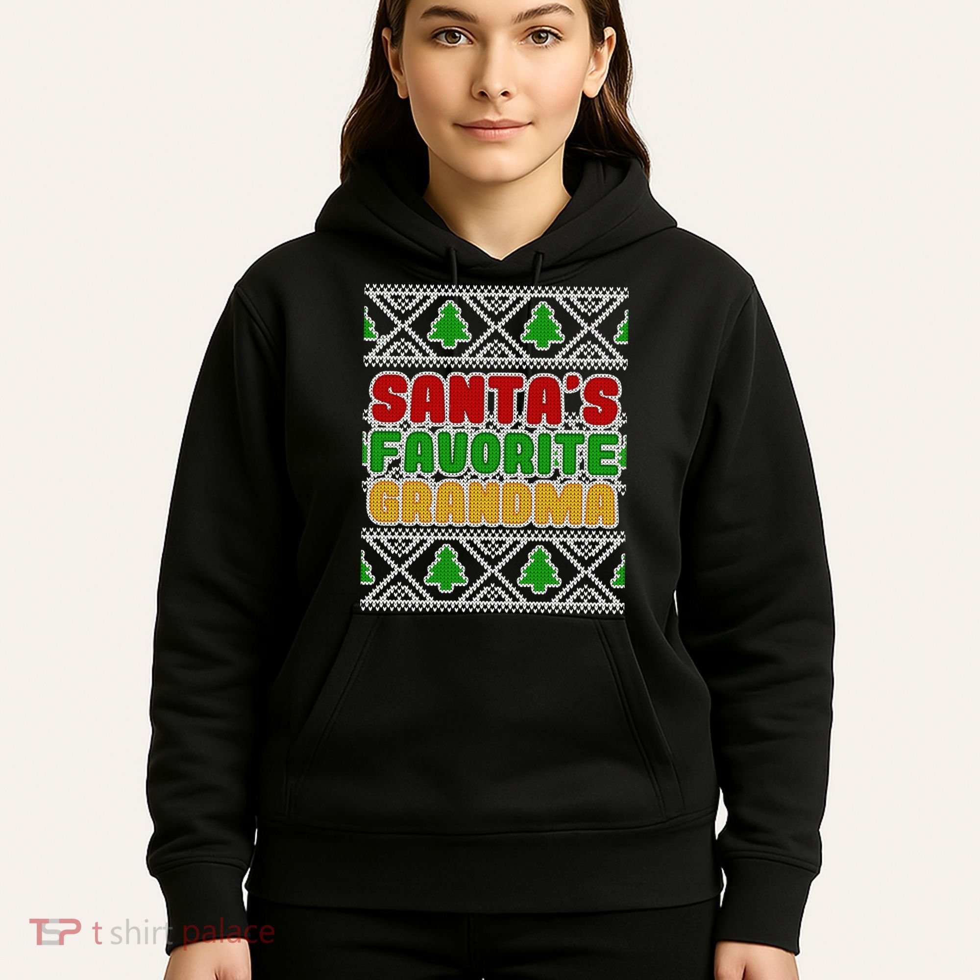 Santa's Favorite Grandma Ugly Sweater Hoodie