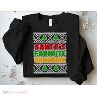 Santa's Favorite Grandma Ugly Sweater Sweatshirt thumb 2