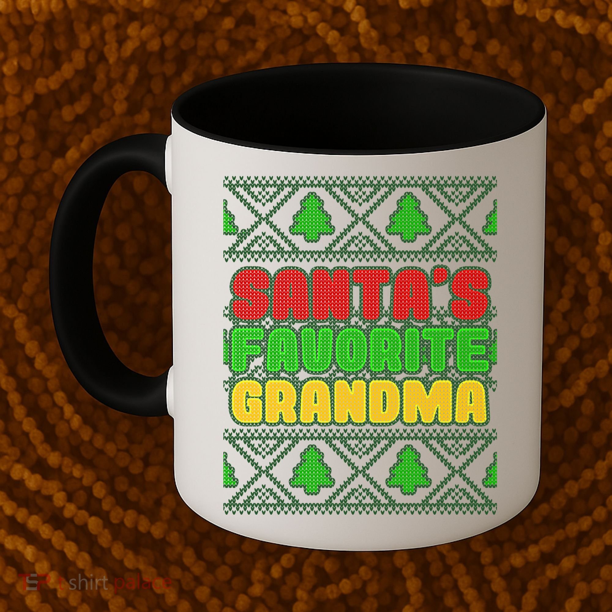 Santa's Favorite Grandma Ugly Sweater Coffee Mug