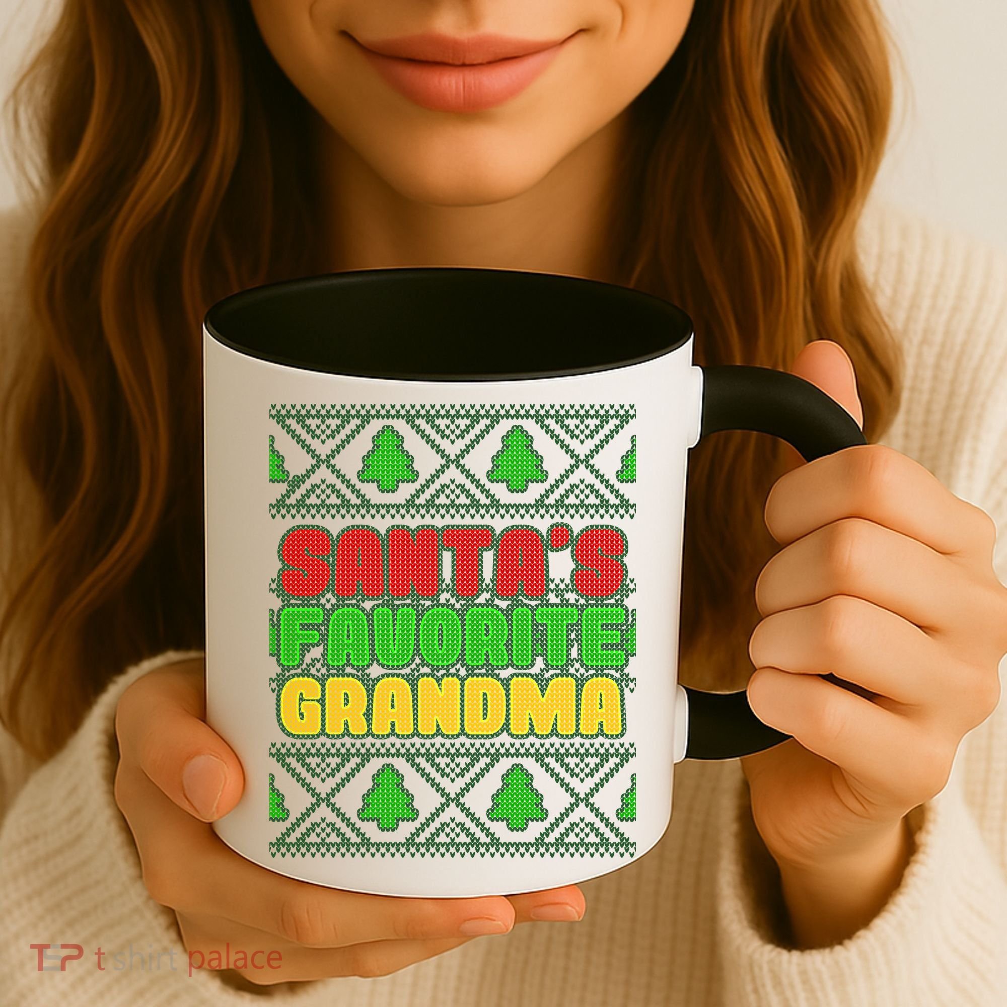 Santa's Favorite Grandma Ugly Sweater Coffee Mug