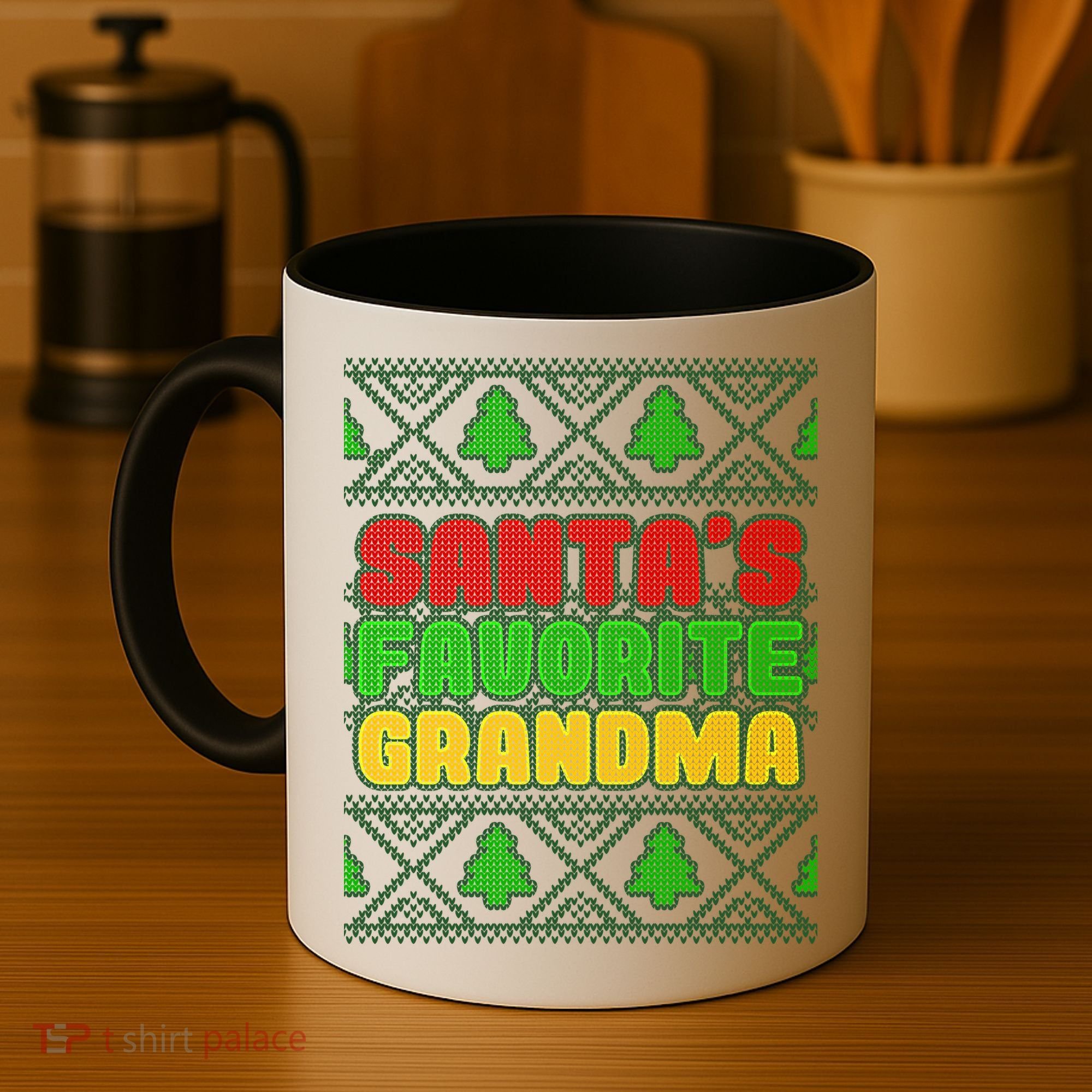 Santa's Favorite Grandma Ugly Sweater Coffee Mug