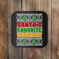 Santa's Favorite Grandma Ugly Sweater Coaster thumb 0