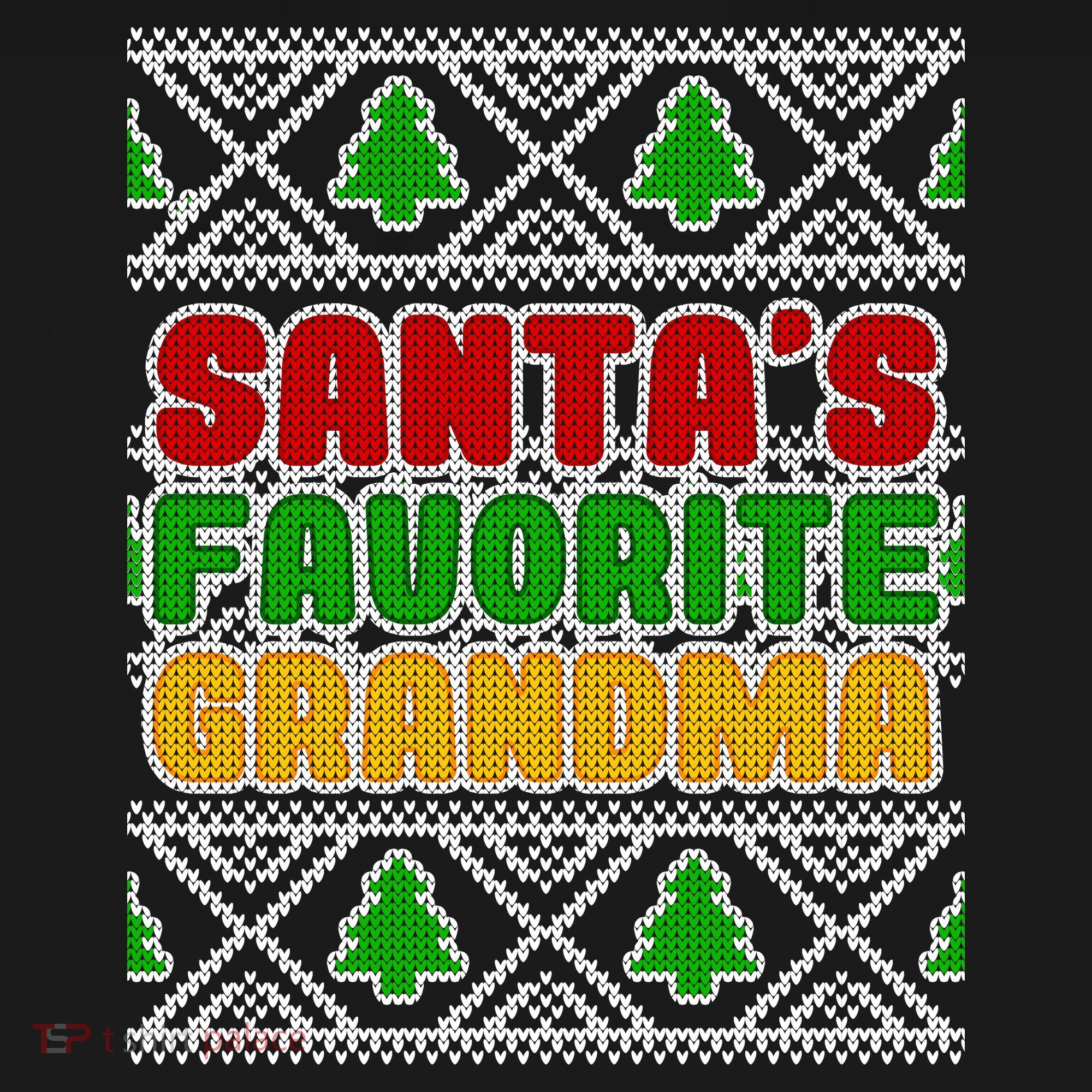 Santa's Favorite Grandma Ugly Sweater Ornament