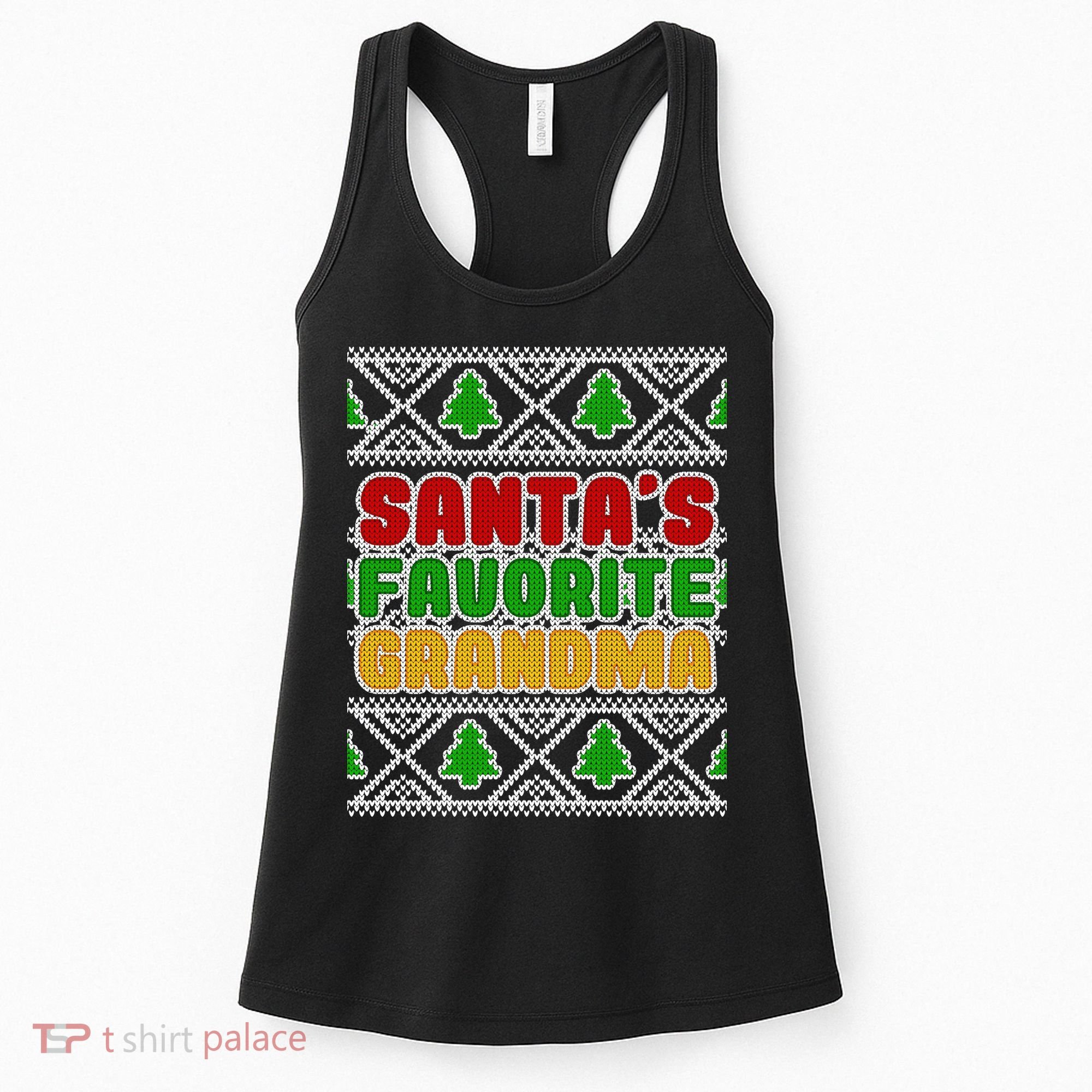 Santa's Favorite Grandma Ugly Sweater Women's Tank Top