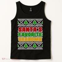 Santa's Favorite Grandma Ugly Sweater Tank Top thumb 2