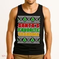 Santa's Favorite Grandma Ugly Sweater Tank Top thumb 3