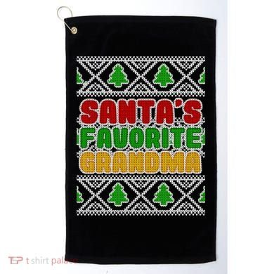 Santa's Favorite Grandma Ugly Sweater Golf Towel