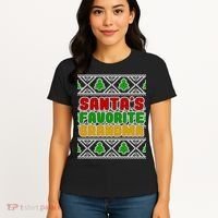 Santa's Favorite Grandma Ugly Sweater Women's T-Shirt thumb 4