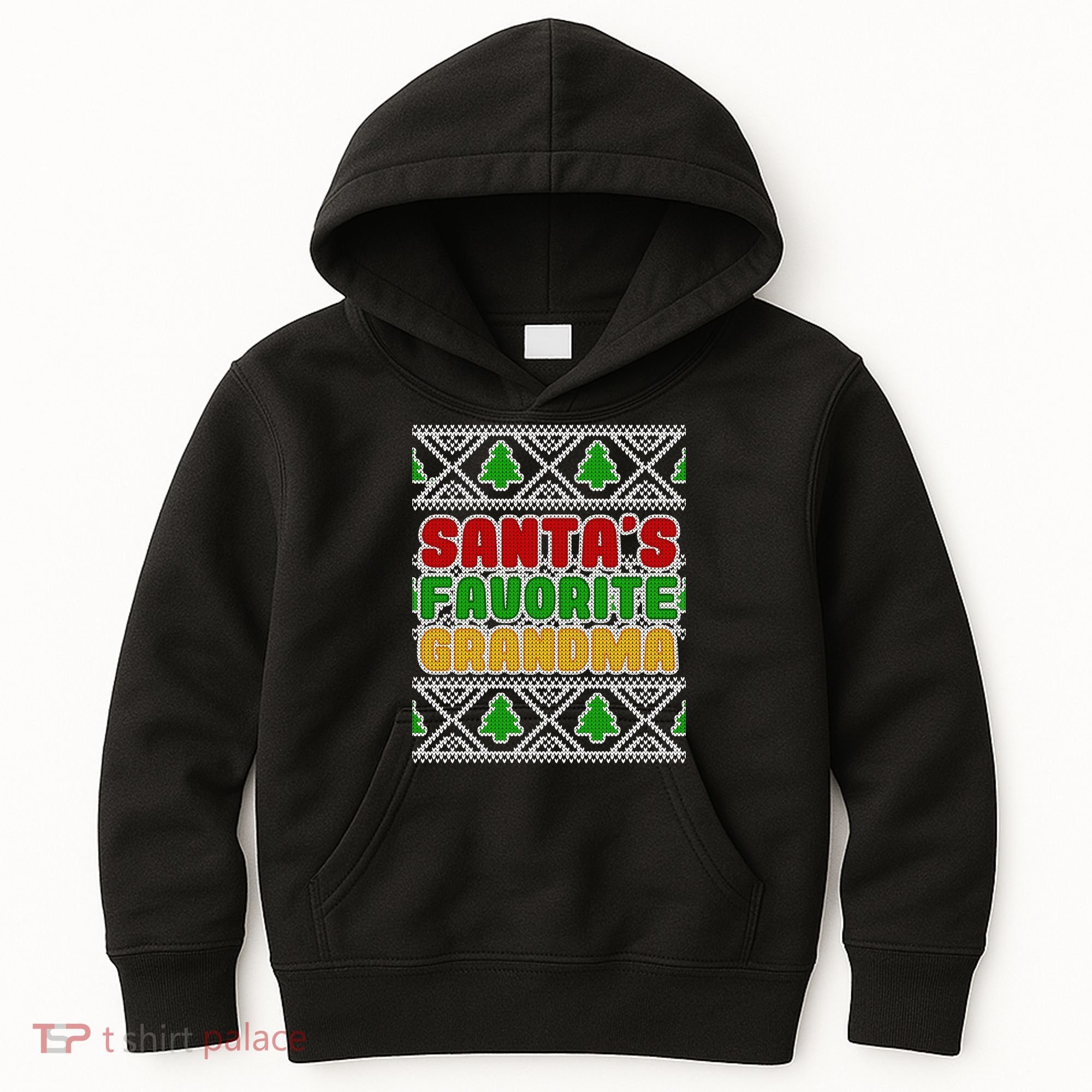 Santa's Favorite Grandma Ugly Sweater Kids Hoodie