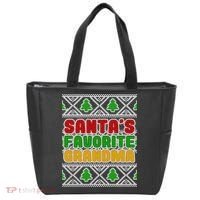 Santa's Favorite Grandma Ugly Sweater Tote Bag thumb 0