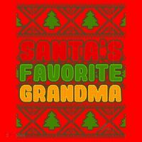 Santa's Favorite Grandma Ugly Sweater Santa Hat thumb 1