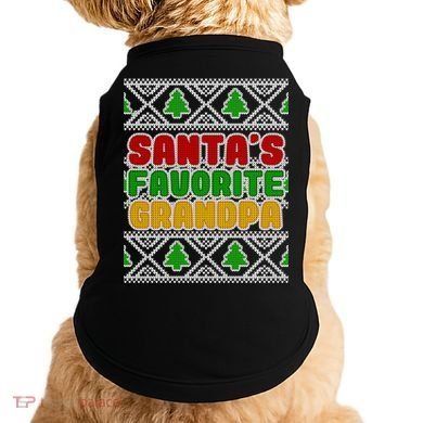 Santa's Favorite Grandpa Ugly Sweater Doggie Tank