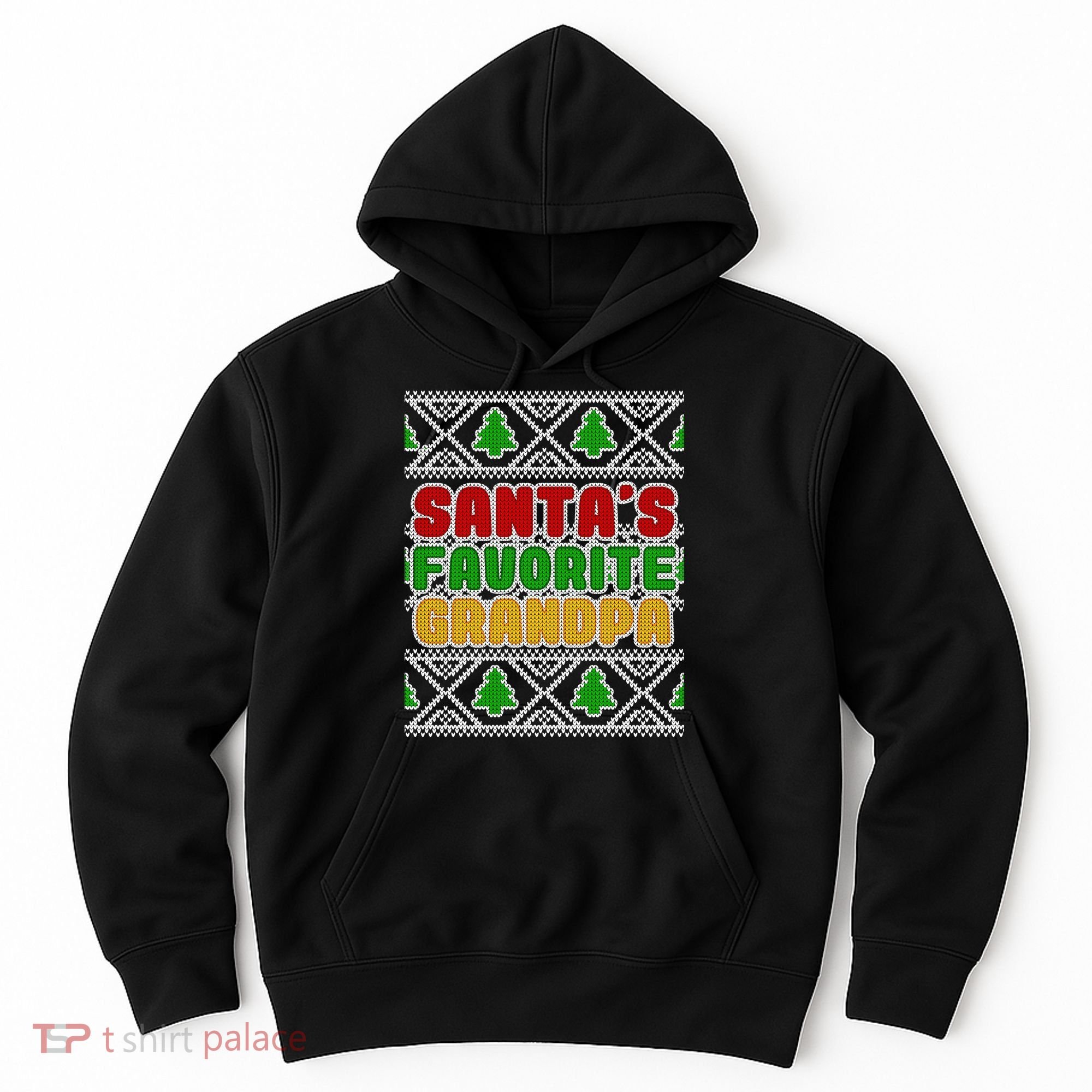 Santa's Favorite Grandpa Ugly Sweater Hoodie