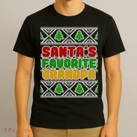 Santa's Favorite Grandpa Ugly Sweater T-Shirt thumb 3
