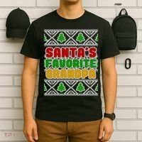 Santa's Favorite Grandpa Ugly Sweater T-Shirt thumb 6