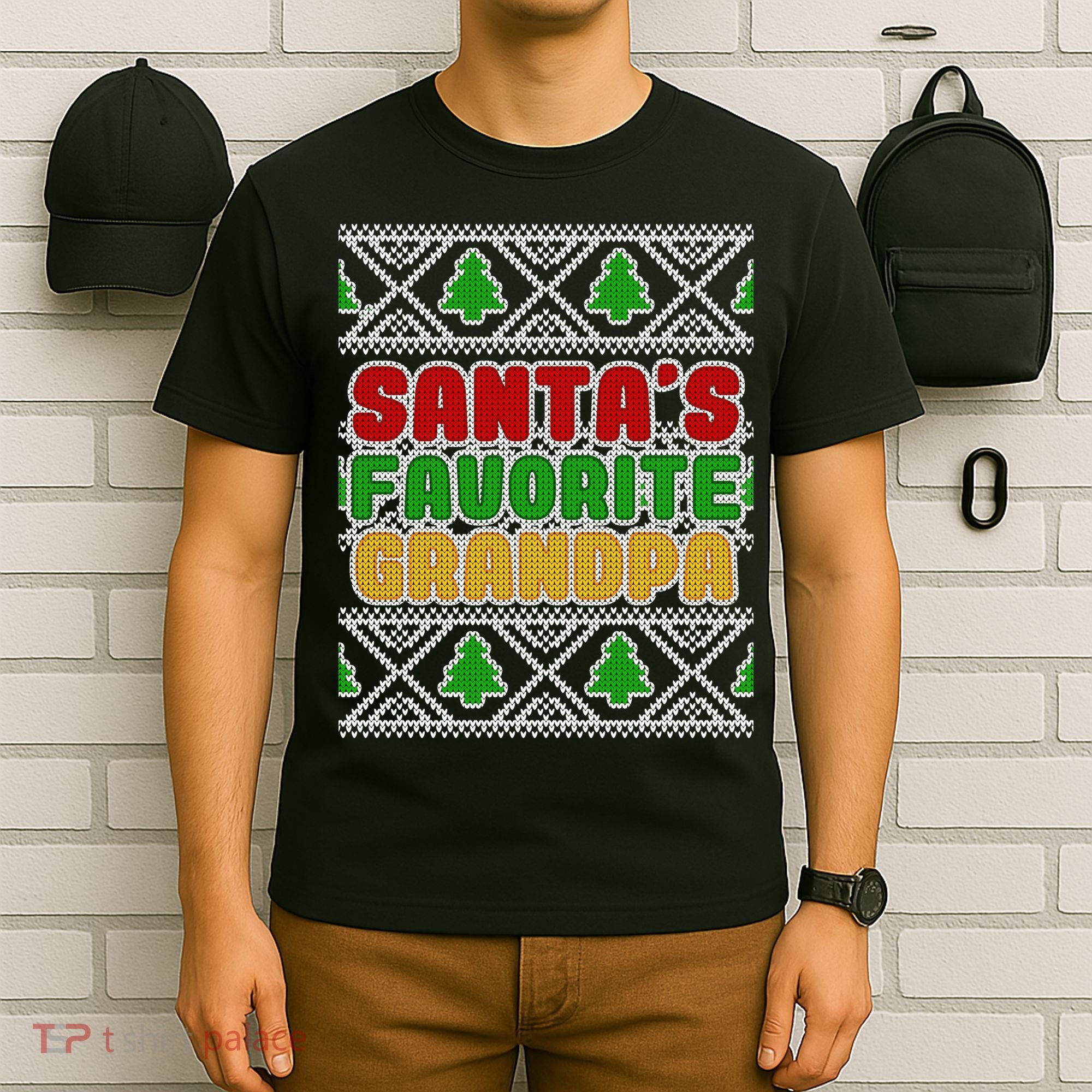 Santa's Favorite Grandpa Ugly Sweater T-Shirt