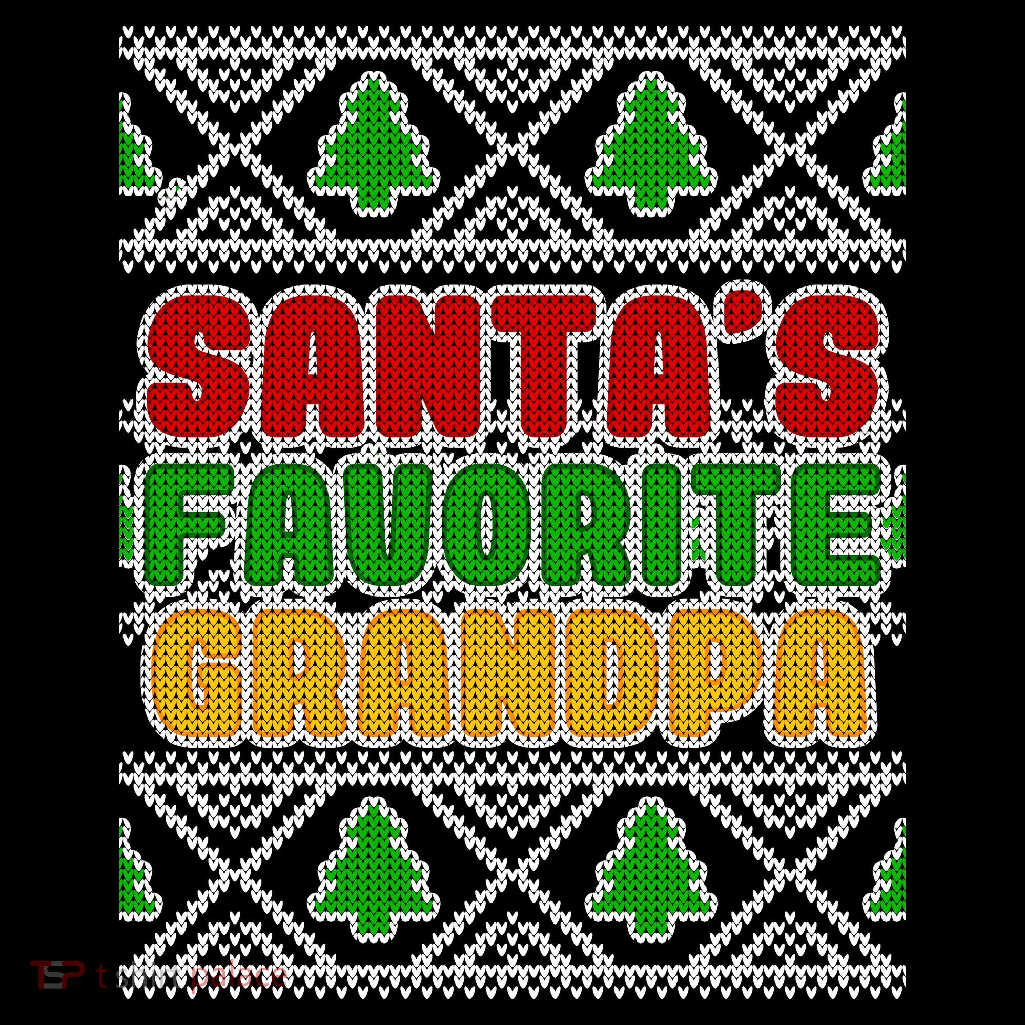 Santa's Favorite Grandpa Ugly Sweater T-Shirt