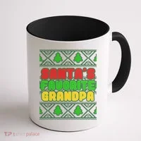 Santa's Favorite Grandpa Ugly Sweater Coffee Mug thumb 1
