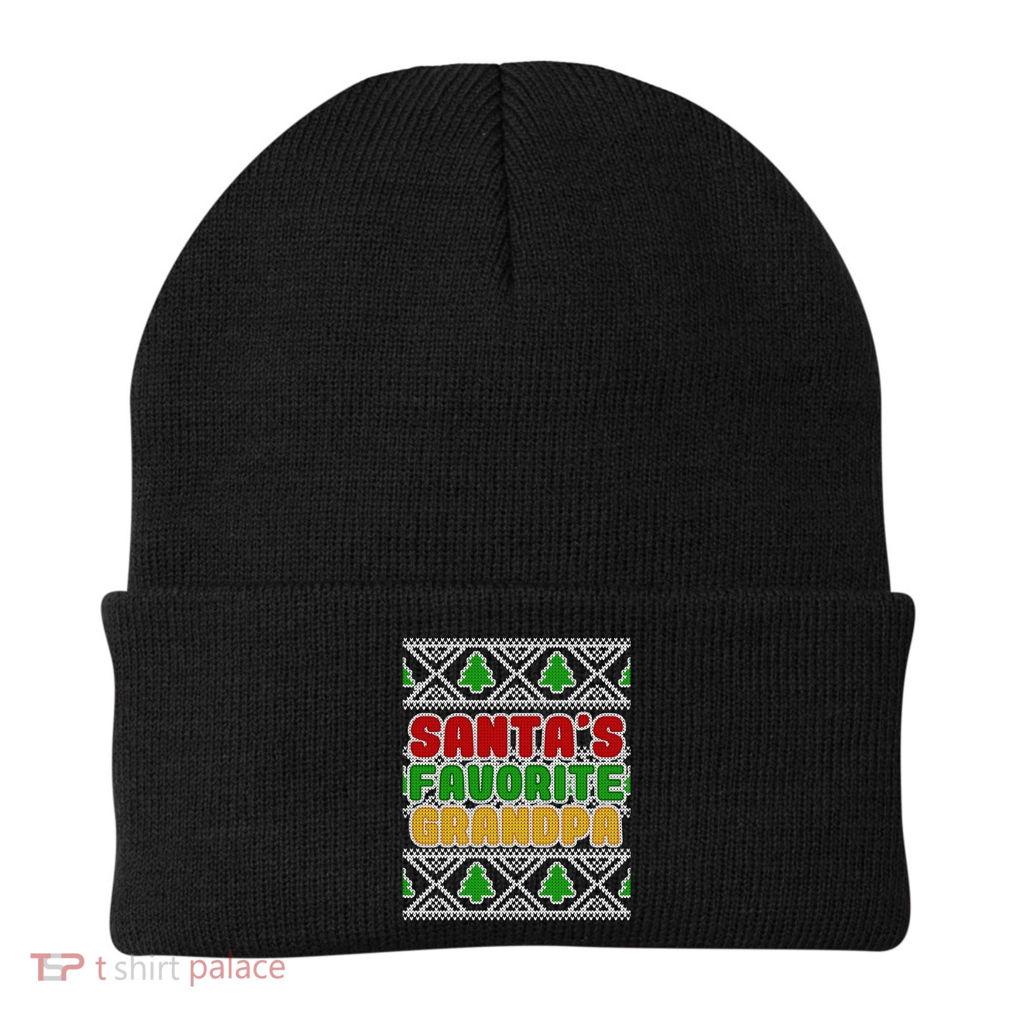 Santa's Favorite Grandpa Ugly Sweater Beanie