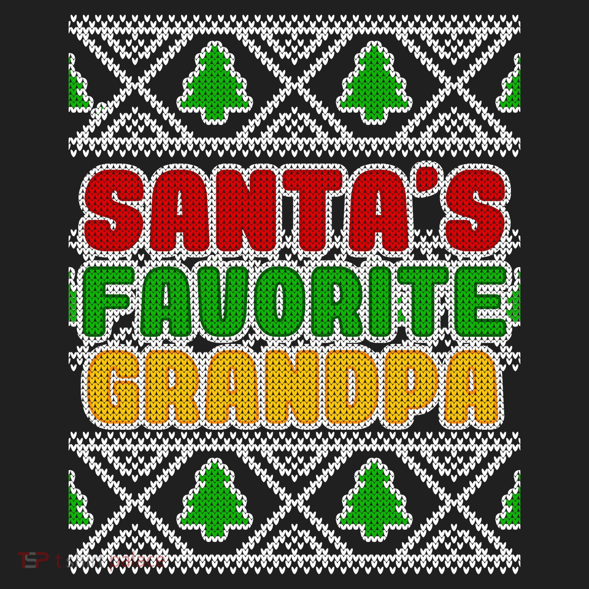 Santa's Favorite Grandpa Ugly Sweater Beanie