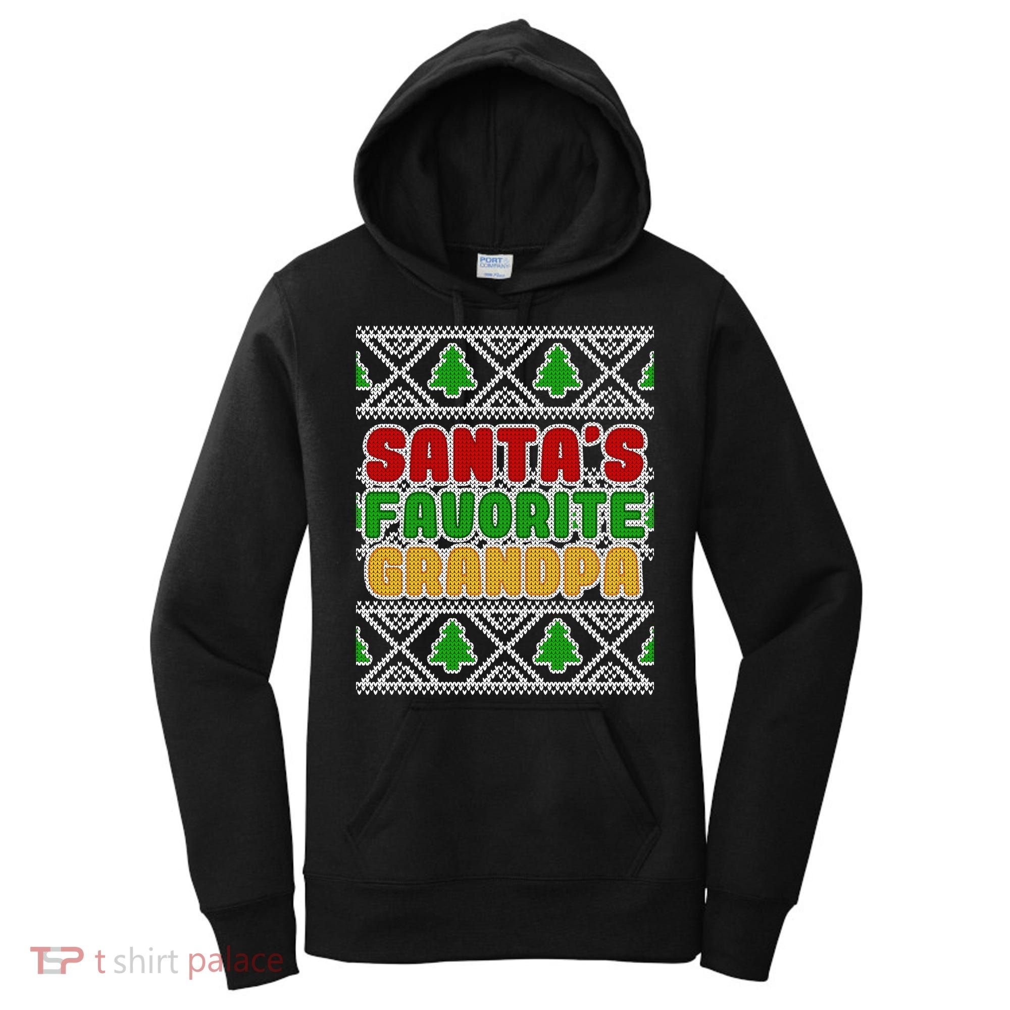 Santa's Favorite Grandpa Ugly Sweater Women's Hoodie