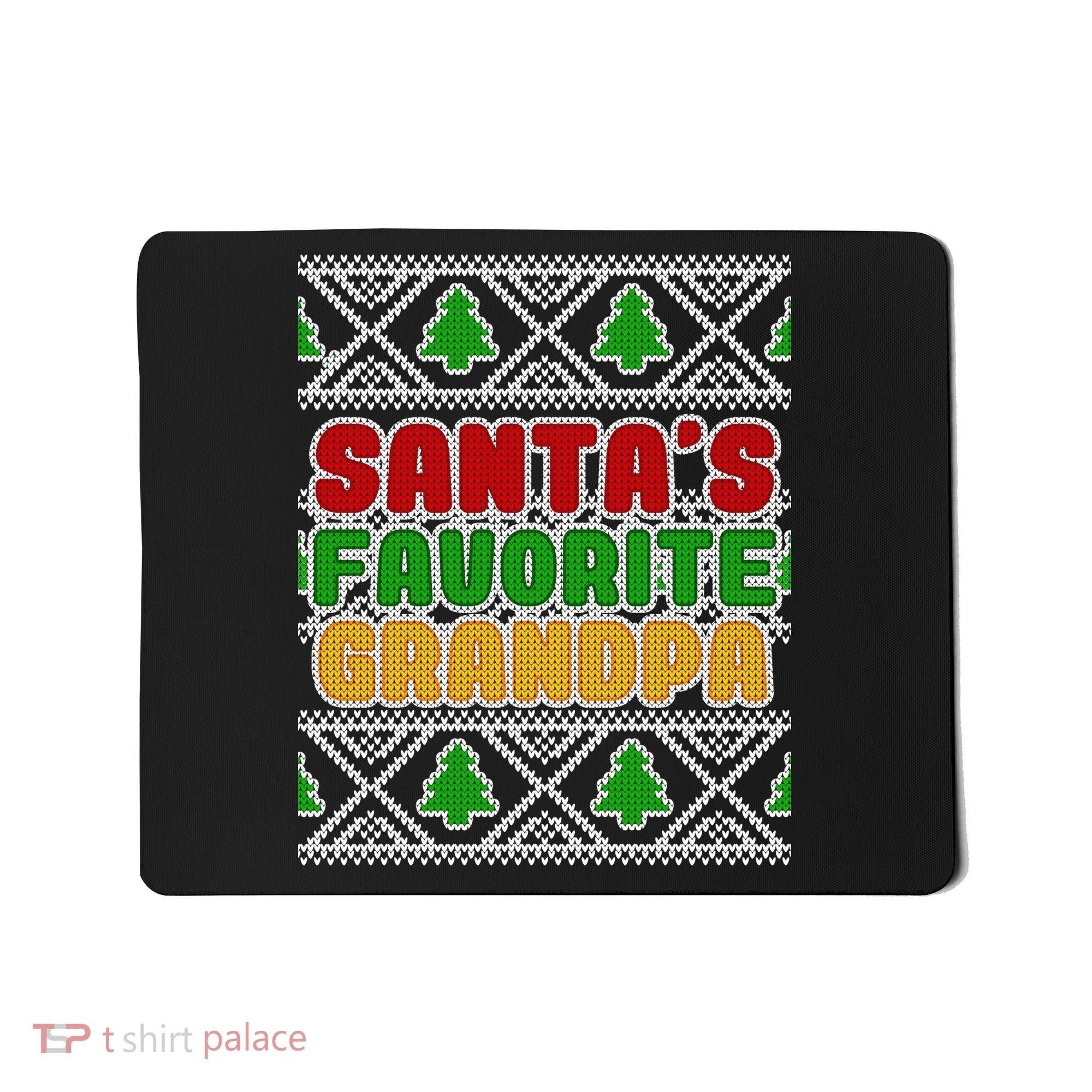 Santa's Favorite Grandpa Ugly Sweater Mousepad