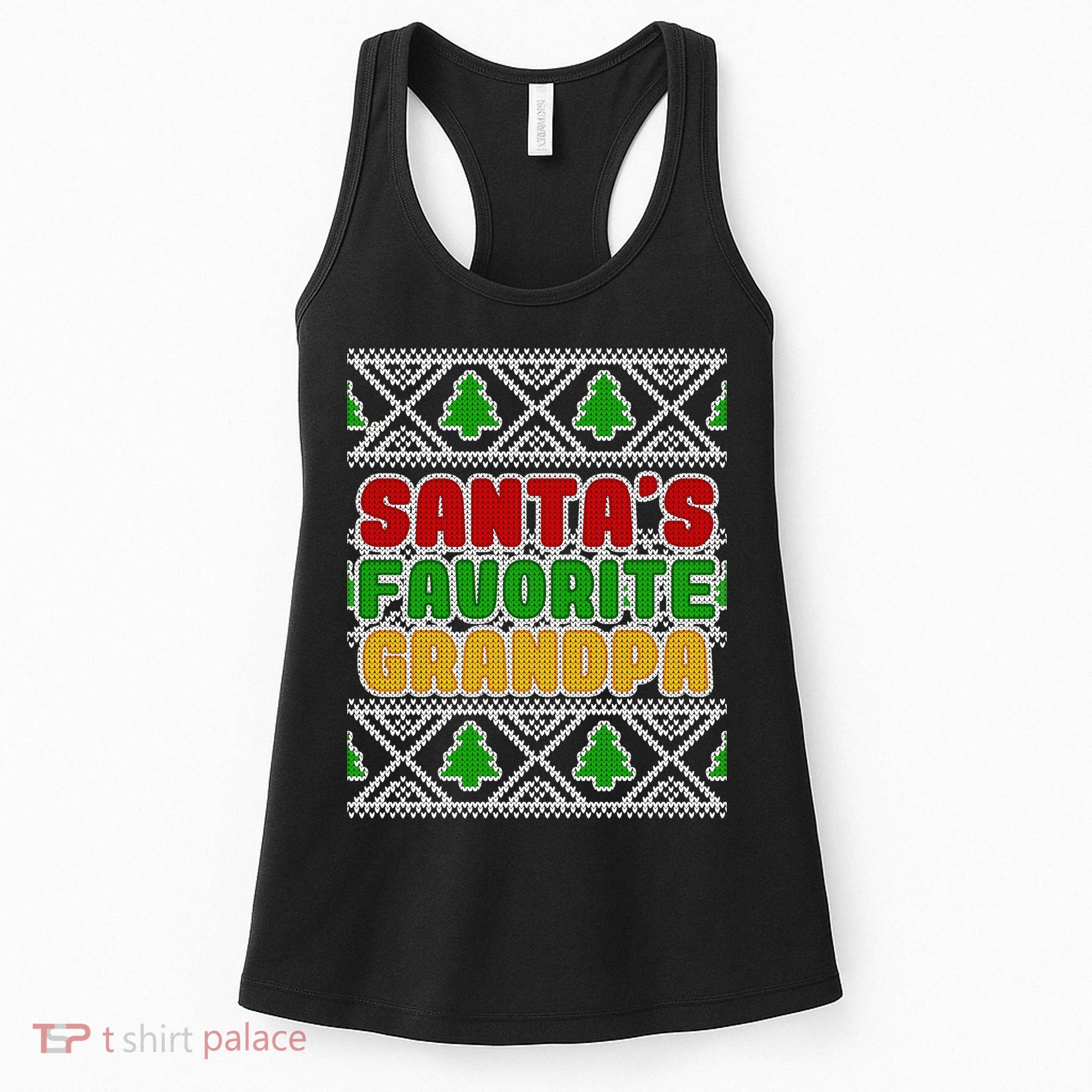 Santa's Favorite Grandpa Ugly Sweater Women's Tank Top