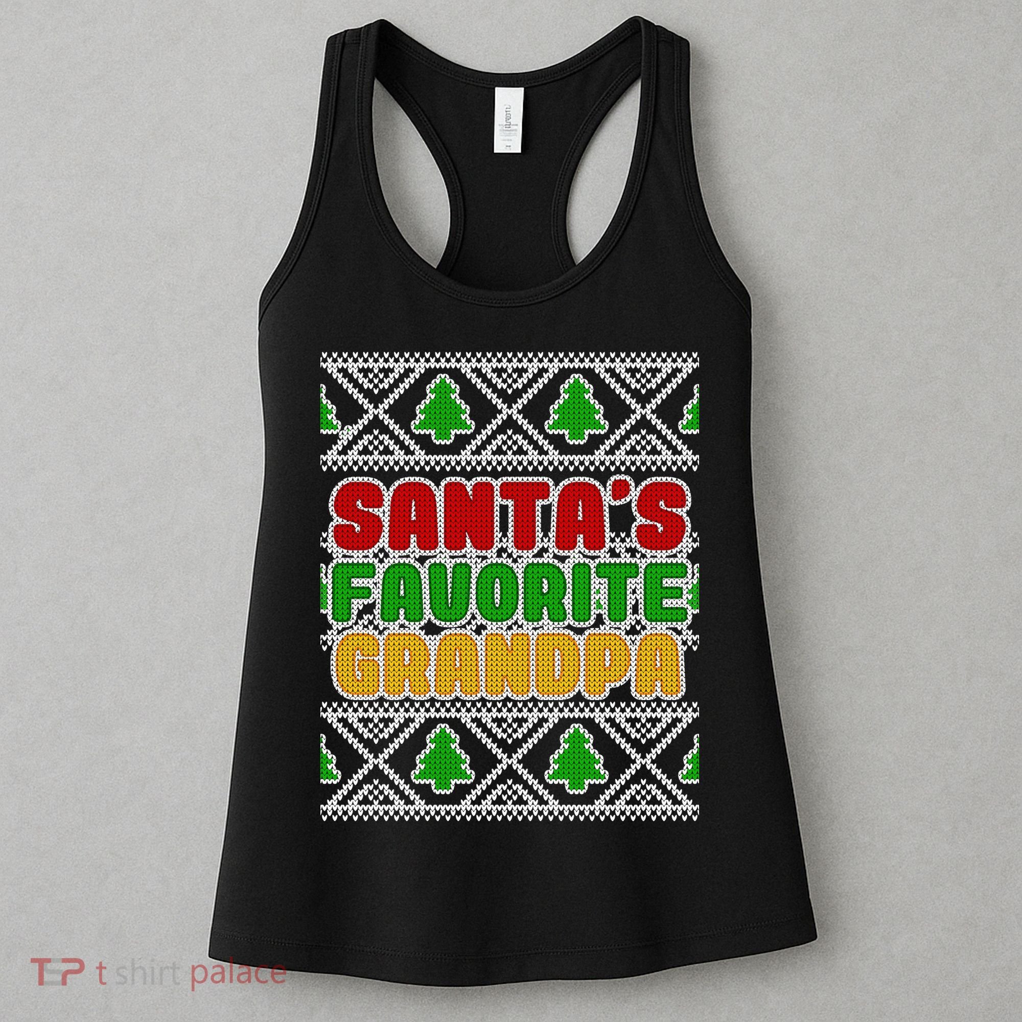Santa's Favorite Grandpa Ugly Sweater Women's Tank Top
