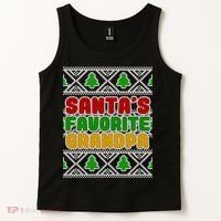 Santa's Favorite Grandpa Ugly Sweater Tank Top thumb 2
