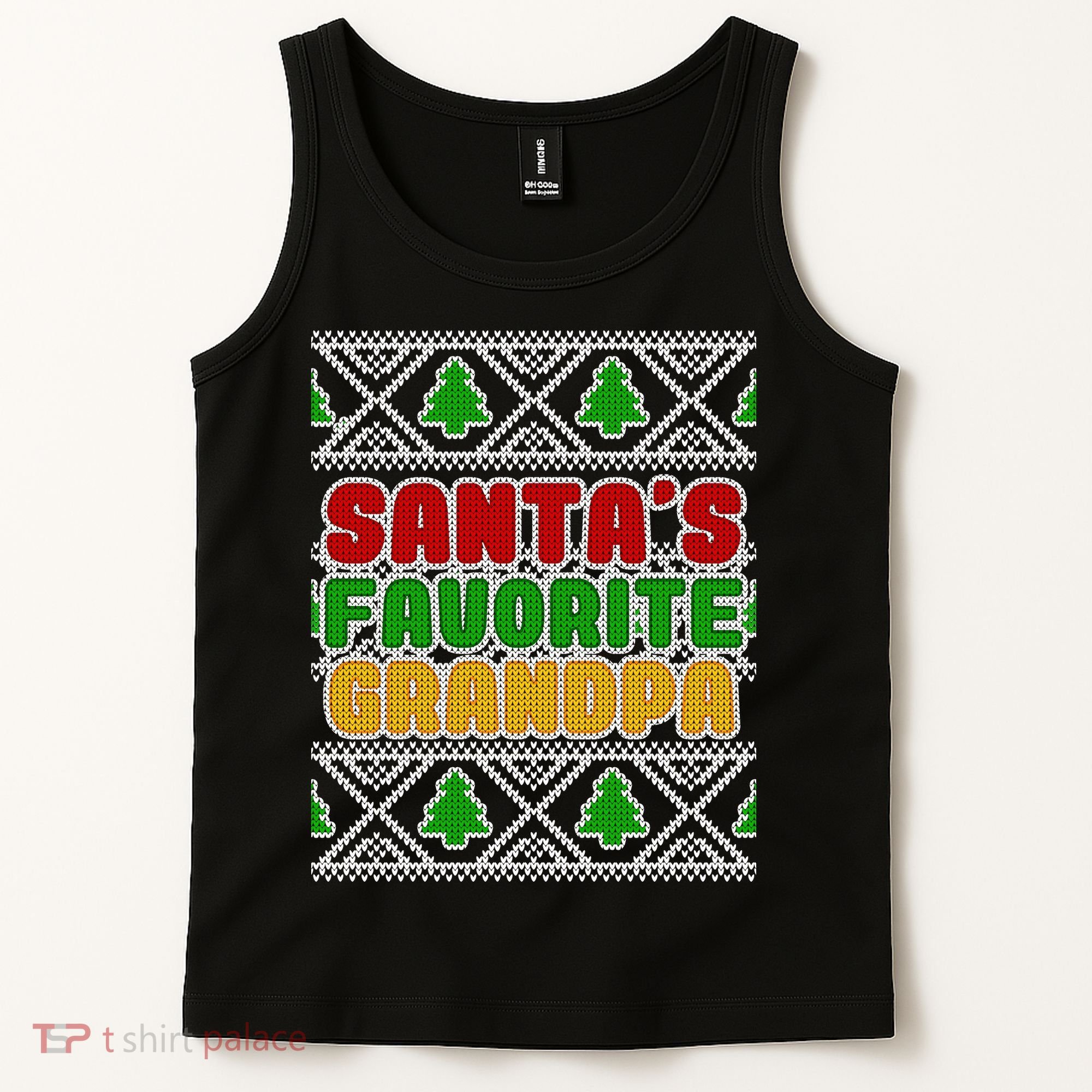 Santa's Favorite Grandpa Ugly Sweater Tank Top